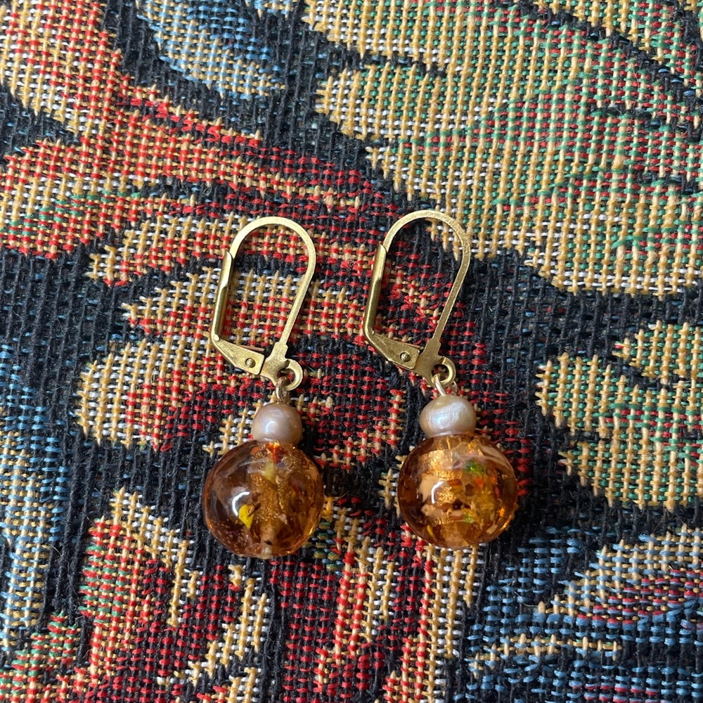 Sparkly pearl earrings